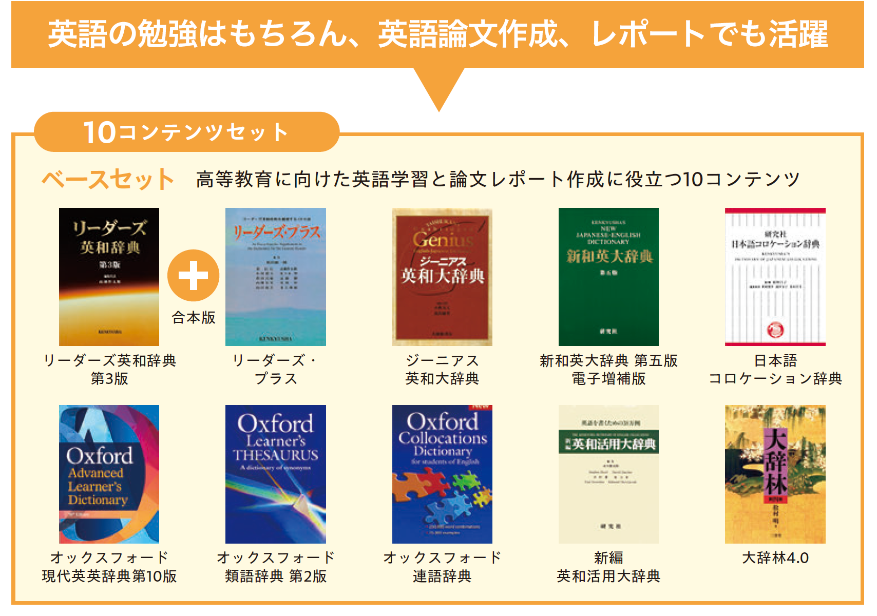 語学辞書コンテンツ ベースセット （10コンテンツセット）